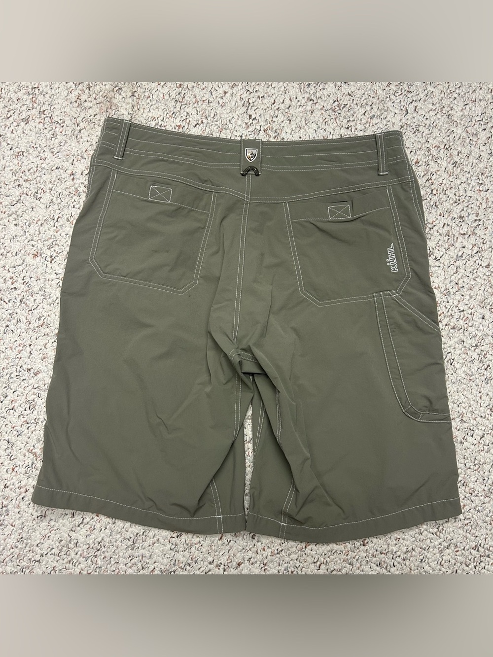 Kuhl Renegade Cargo Hiking Shorts Olive Green Sz 38x13 Outdoors Nylon Stretch